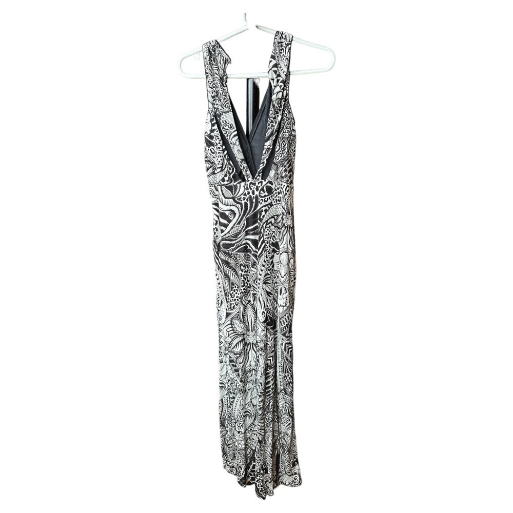 JUST CAVALLI SKETCH FLORAL CUT OUT DRESS - Picture 2 of 8